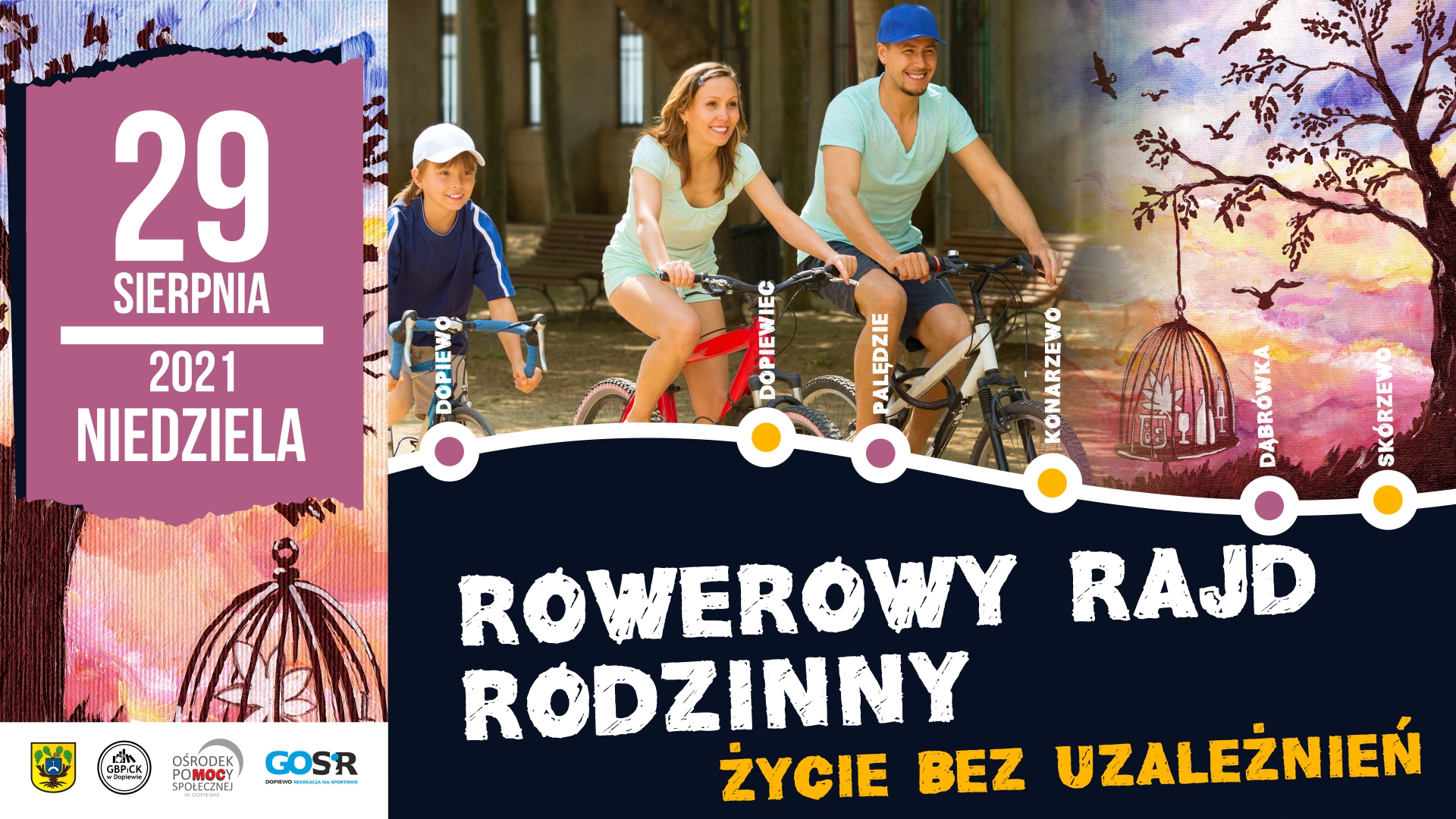 Rodzina jedzie na roweże