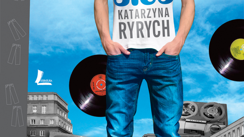 Okładka książki Denim Blue na której widać chłopaka na tle miasta.