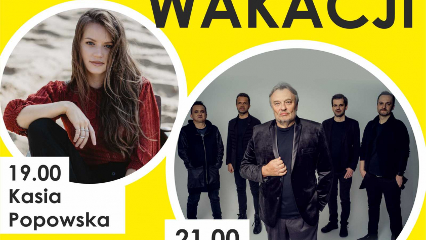 na zdjęciu widać zespół i wokalistkę na żółtym tle