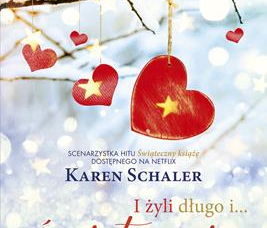 Okładka książki na której widać gałązkę i zawieszki w kształcie serca.