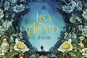 Okładka książki na której widać obramowanie z kwiatów i ludzkich twarzy, a pośrodku mężczyznę idącego z dzieckiem.
