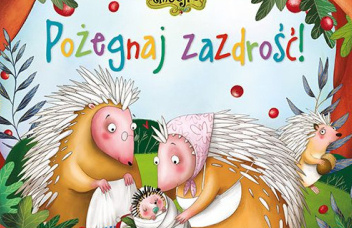 Rodzina jeży z małym jeżątkiem