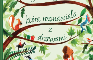 Rysunek dziewczynki leżącej na gałęzi drzewa i czytającej książkę