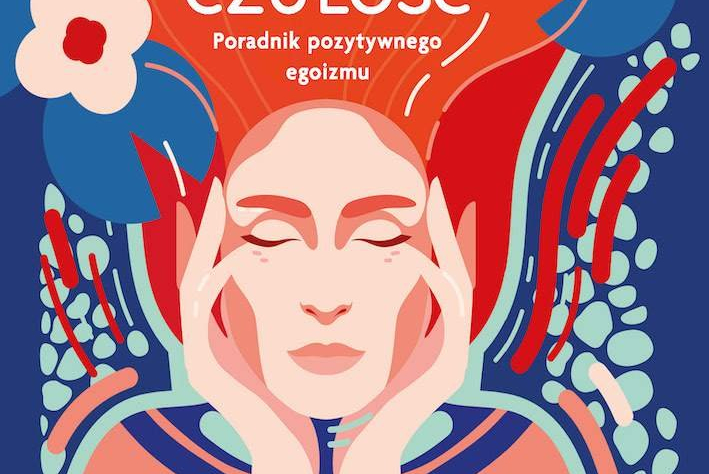 Rysunek twarzy kobiety wśród kwiatów