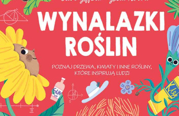 Na różowym tle rysunki różnych kolorowych roślin