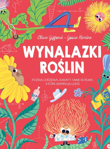 Na różowym tle rysunki różnych kolorowych roślin