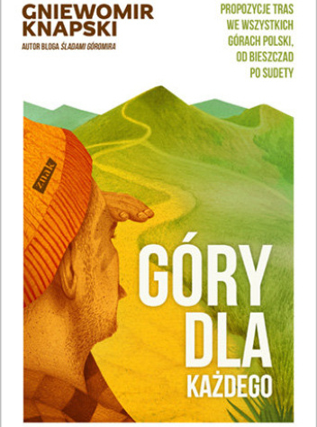 Rysunek mężczyzny w pomarańczowej czapce, spoglądającego na góry