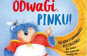 Na błękitnym tle rysunek Pinka