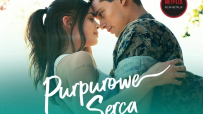 Na biało-zielonym tle para młodych ludzi trzymająca się w uścisku