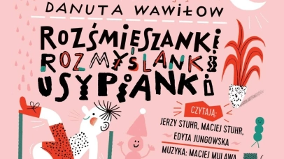 Na różowym tle śmieszne rysunki